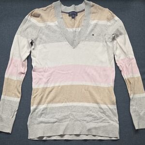 Tommy Hilfiger Gray and Cream Knit Sweater